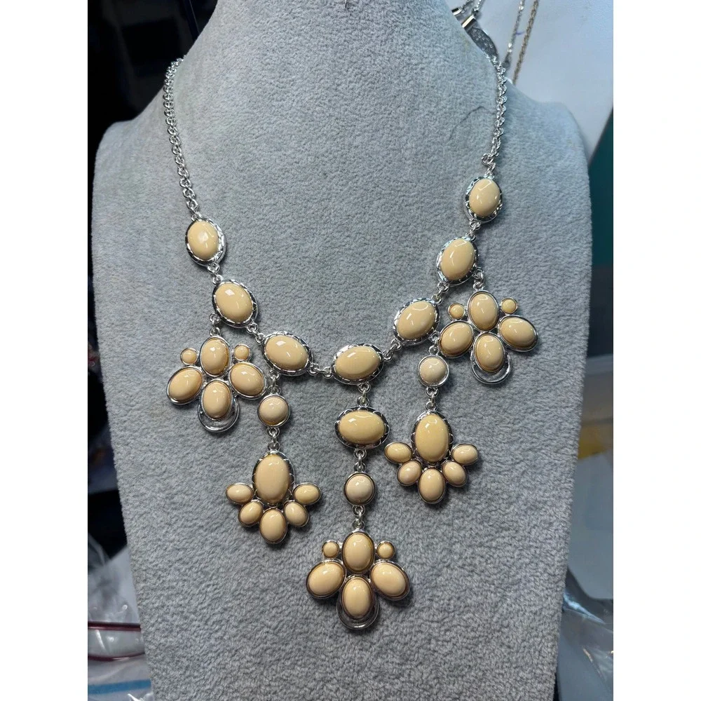 #23. Bib Style Floral Cluster Necklace
